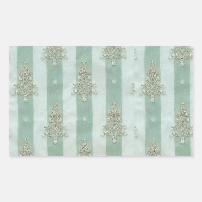 Adesivo Retangular Seafoam Stiped Velvet-Look Diamond Trees (Frente)