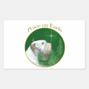 Adesivo Retangular Sealyham Terrier Peace on Earth