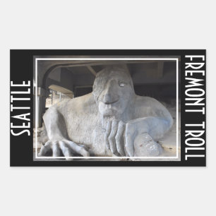 Adesivo Retangular Seattle Fremont Troll Sticker