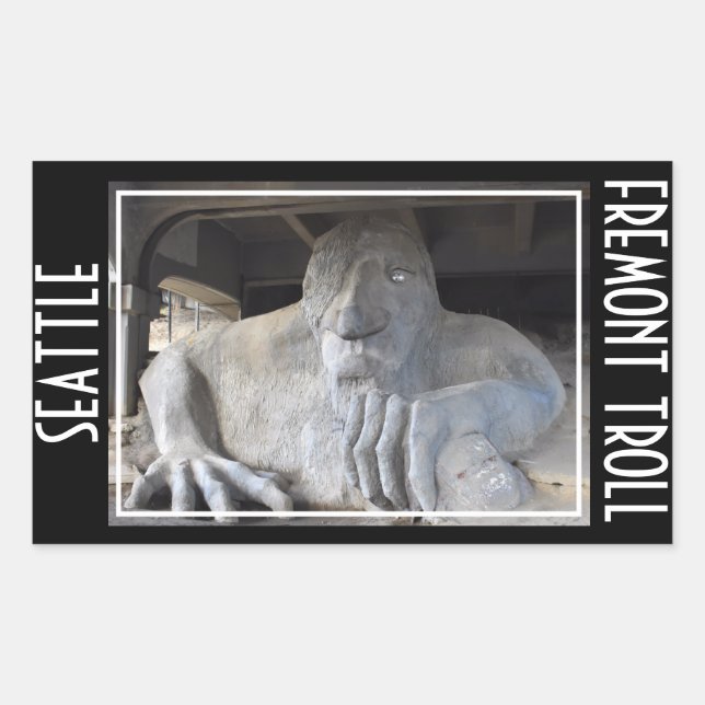 Adesivo Retangular Seattle Fremont Troll Sticker (Frente)