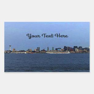 Adesivo Retangular Seattle Skyline nº 2-2 Stickers