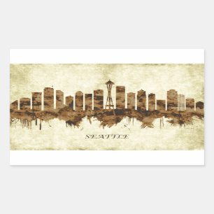 Adesivo Retangular Seattle Washington Cityscape