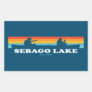 Adesivo Retangular Sebago Lake Maine Canoe