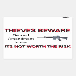 Adesivo Retangular Segunda alteração Colt AR-15, vinheta de seguran