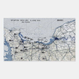 Adesivo Retangular Segunda guerra mundial dia D mapa 6 de junho de
