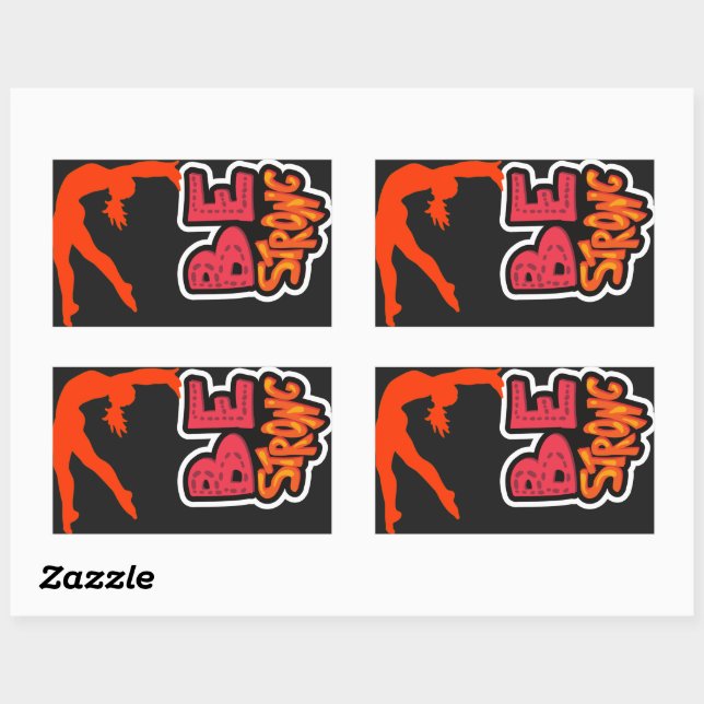 Adesivo Retangular Seja forte ginástica (Folha)