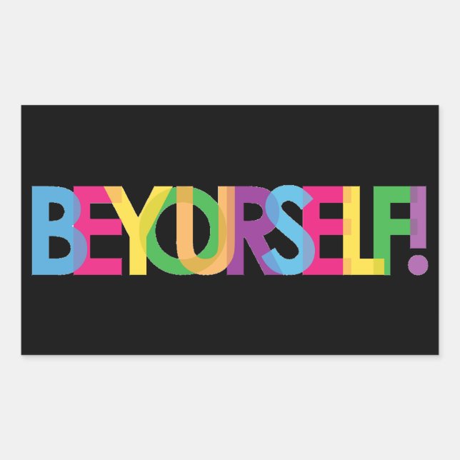 Adesivo Retangular Seja seu autocolante LGBT (Frente)