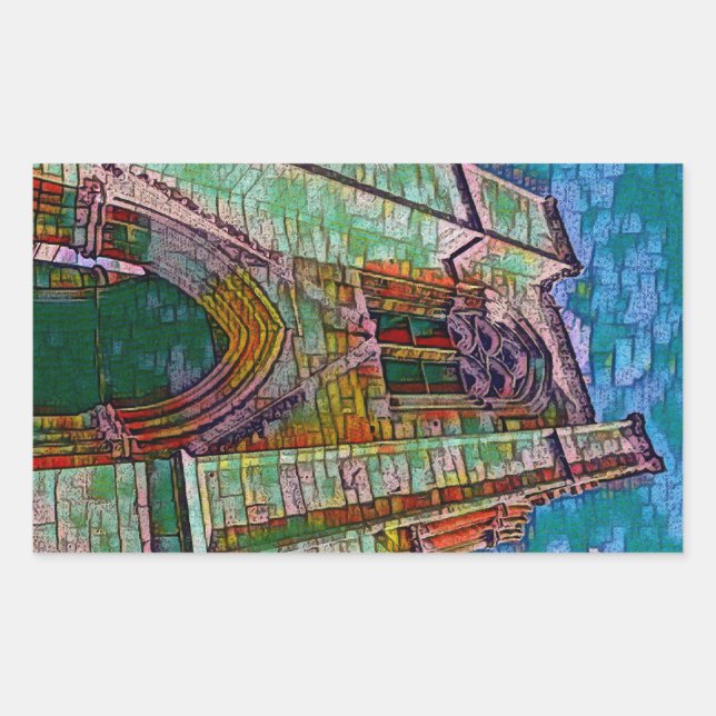 Adesivo Retangular SELIMIYE MOSQUE, pintura de Nicosia (Frente)