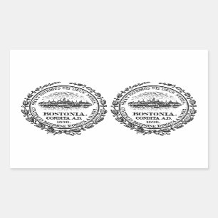 Adesivo Retangular Selo de Boston quatro (duplo)