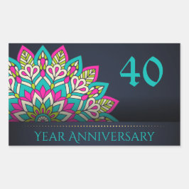 Adesivo Retangular Selo de Envelope de 40 anos