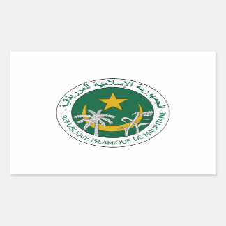 Adesivo Retangular Selo do nacional de Mauritânia