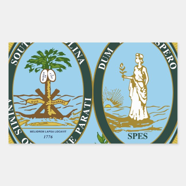 Adesivo Retangular Selo Estadual da Carolina do Sul (Frente)