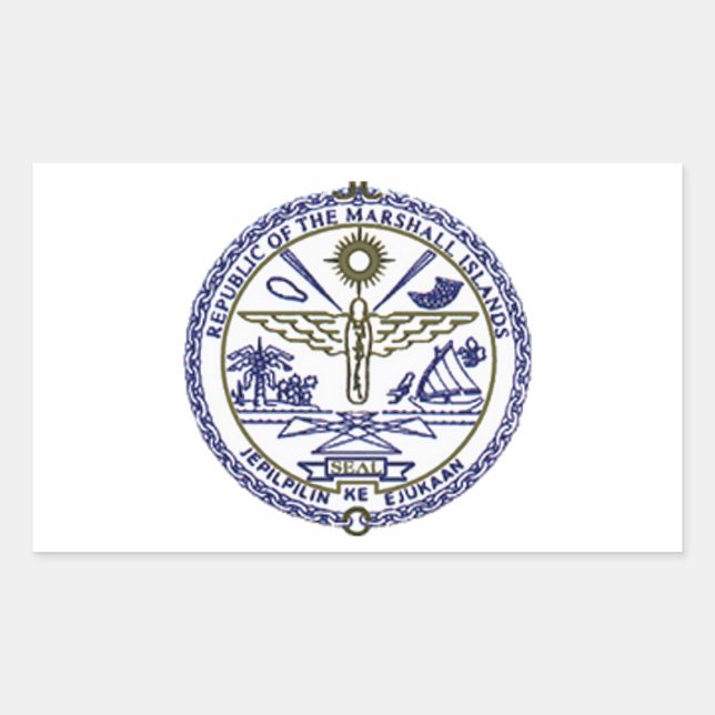 Adesivo Retangular Selo Nacional das Ilhas Marshall (Frente)