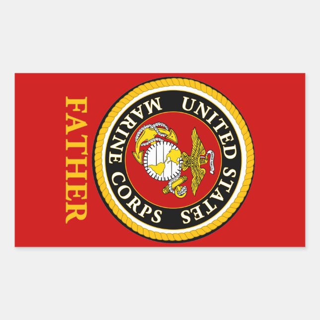 Adesivo Retangular Selo oficial marinho dos EUA - Pai (Frente)