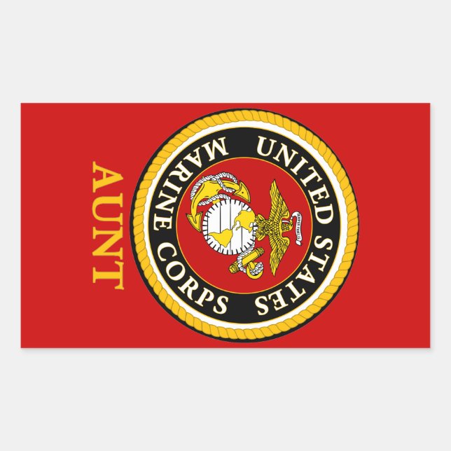 Adesivo Retangular Selo oficial marinho dos EUA - tia (Frente)