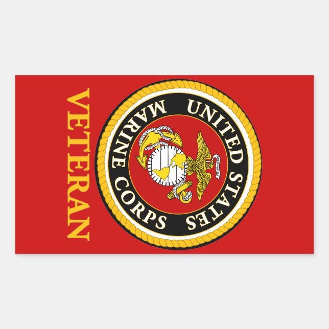 Adesivo Retangular Selo oficial marinho dos EUA - Veterano (Frente)