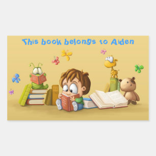 Adesivo Retangular Sem-fim de livro