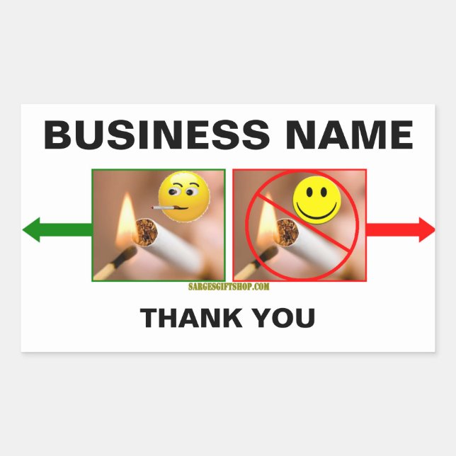 ADESIVO RETANGULAR SEM FUMAR/FUMAR (Frente)