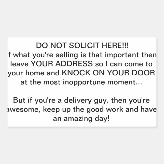 Adesivo Retangular sem solicitação (Frente)