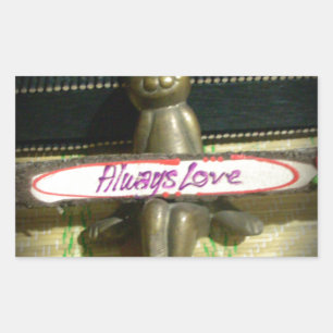 Adesivo Retangular Sempre Amor Arte de Coelho Inspirador Design de Im