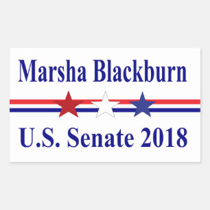 Adesivo Retangular Senado de Marsha Blackburn Tennessee 2018