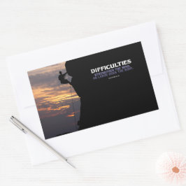 Adesivo Retangular Sêneca Inspirational Cote "Dificuldades"