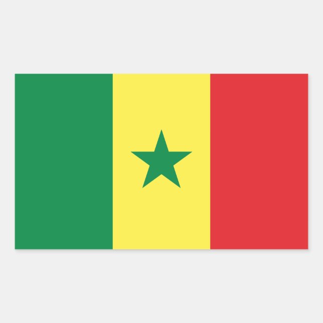 Adesivo Retangular Senegal Flag (Frente)
