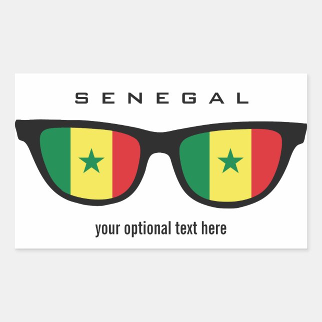 Adesivo Retangular Senegal Shades personalizados (Frente)