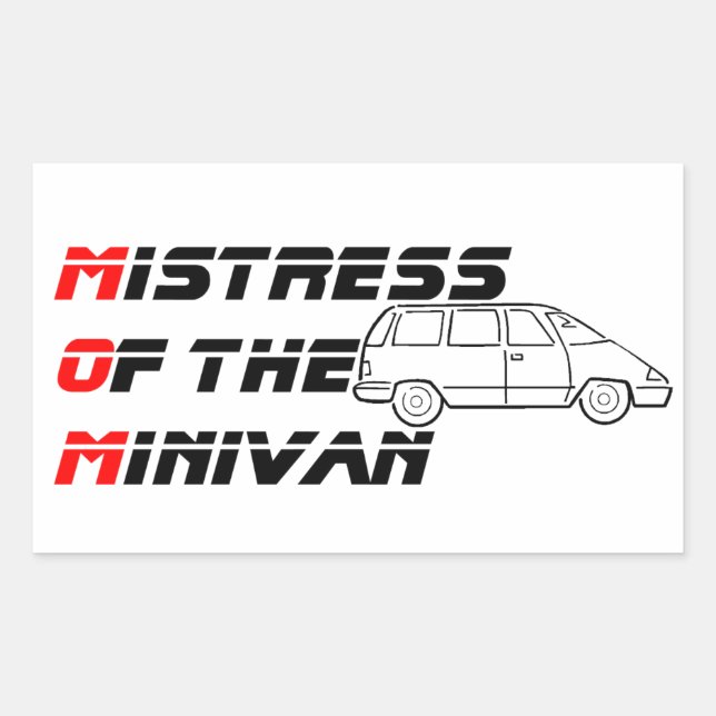 Adesivo Retangular Senhora do Minivan Bumper Sticker (Frente)