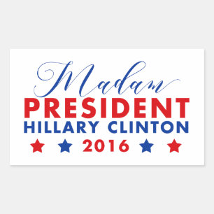 Adesivo Retangular Senhora Presidente Hillary Clinton