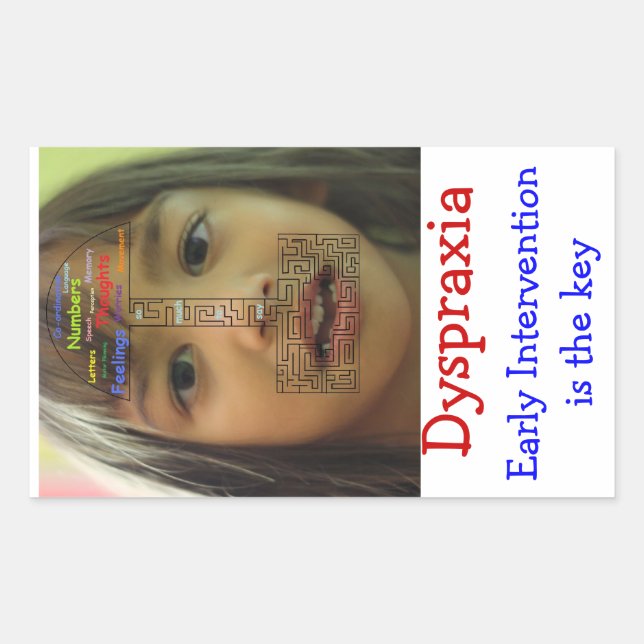 Adesivo Retangular Sensibilização para a dispraxia (Frente)