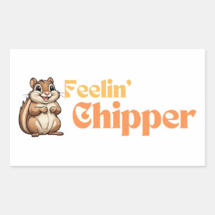 Adesivo Retangular Sentir Chipmunk Engraçado de Chipset