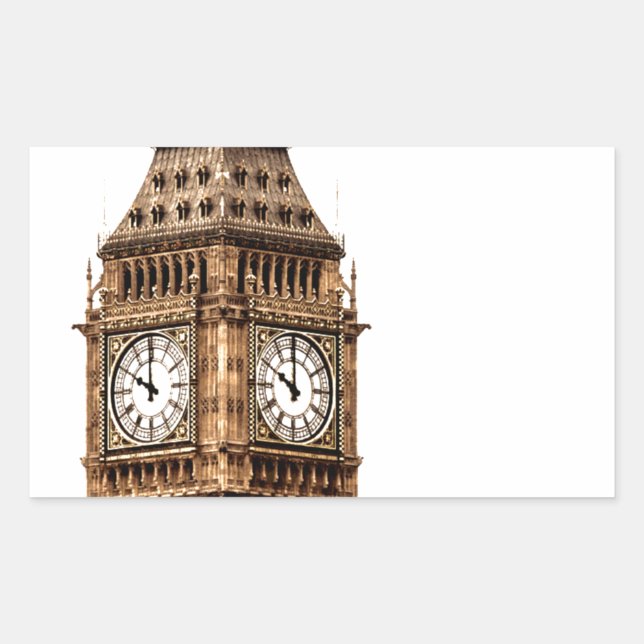 Adesivo Retangular Sepia Big Ben Tower (Frente)