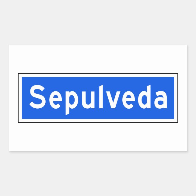 Adesivo Retangular Sepulveda Boulevard, Los Angeles, CA Street Sign (Frente)