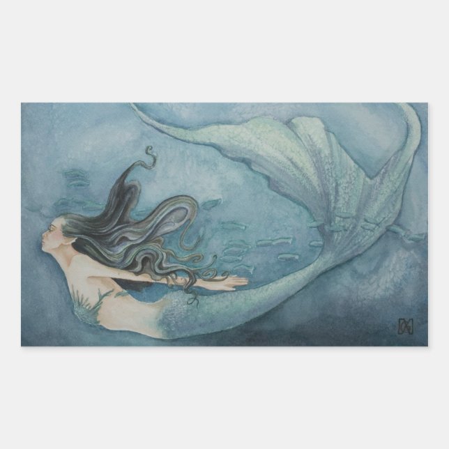 Adesivo Retangular Sereia (Frente)