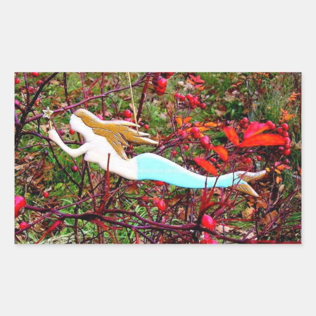 Adesivo Retangular sereia carregando estrelada (Frente)