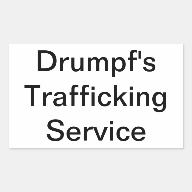Adesivo Retangular Serviço de Tráfico do Drumpf Hankamer Artjunkhaus (Frente)