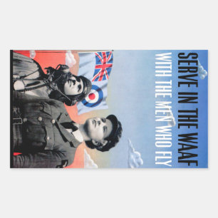 Adesivo Retangular Servir no ~ de WAAF com os homens que voam