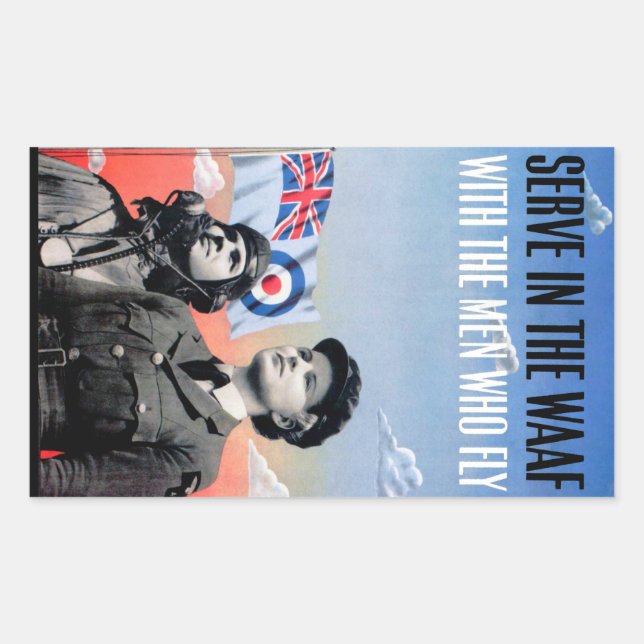 Adesivo Retangular Servir no WAAF ~ Com os Homens que Voam (Frente)