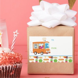 Adesivo Retangular Sesame Street Cookie Monster Foodie Truck