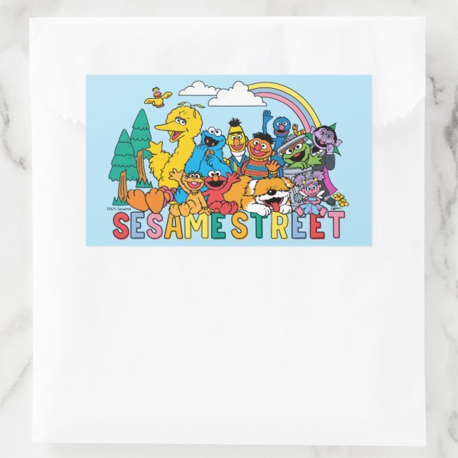 Adesivo Retangular Sesame Street | Onda Arco-íris (Bolsa)