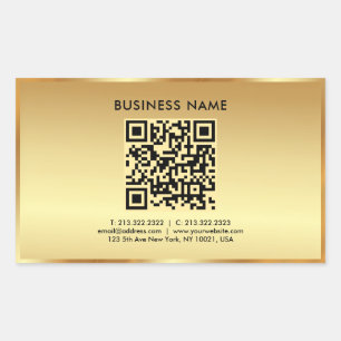 Adesivo Retangular Seu logotipo de texto personalizado Código QR Mode
