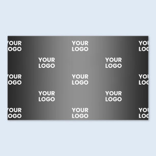 Adesivo Retangular Seu Logotipo Simples e Repetitivo Gradiente Pret