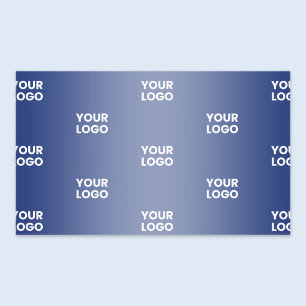 Adesivo Retangular Seu Logotipo Simples Logotipo Repetitivo Gradiente