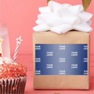 Adesivo Retangular Seu logotipo Simples Repetição do Marinho de logot