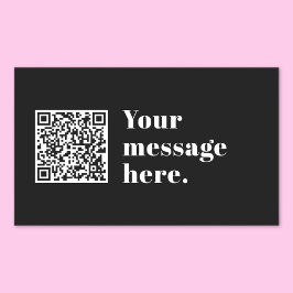 Adesivo Retangular Seu próprio código QR carregado e texto retrô edit