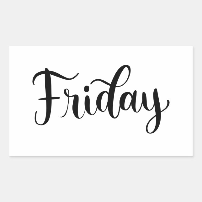 Adesivo Retangular Sexta-feira - Caligrafia / Lettering Sticker (Frente)
