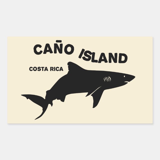 Adesivo Retangular Shark Diving Ilha Caño - Costa Rica (Frente)