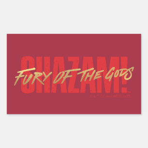 Adesivo Retangular SHAZAM! Fury of the Gods   Logotipo do marcador do
