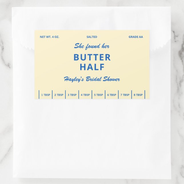 Adesivo Retangular She Found Her Butter Half Bridal Shower Label (Bolsa)